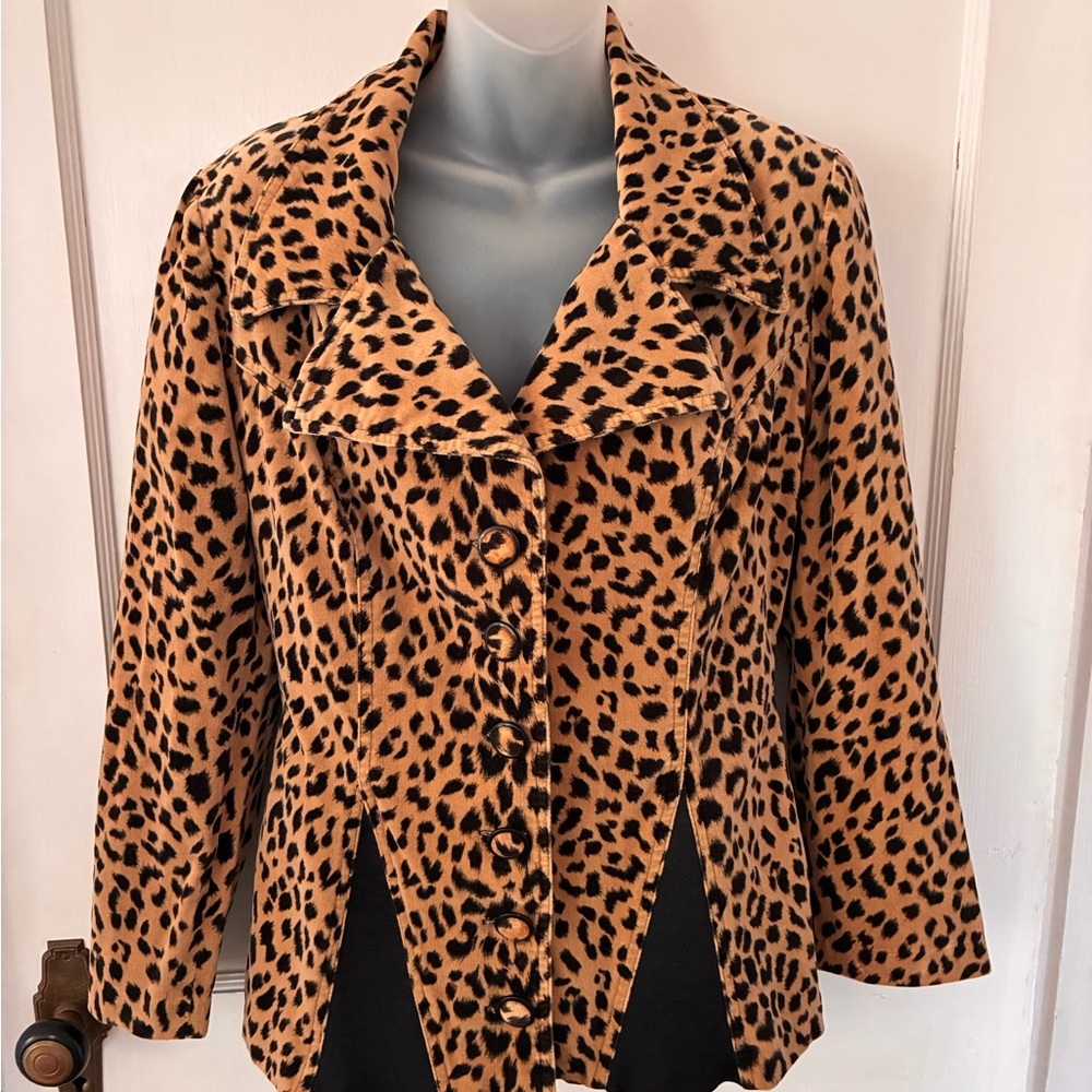 Betsey Johnson Brown and Black Leopard Blazer